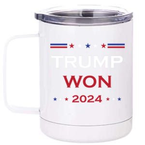 Trump Wins 2024 Election Trump Won 2024 12 oz Stainless Steel Tumbler Cup