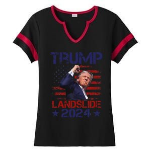 Trump Win 2024 Trump Vance 2024 President Ladies Halftime Notch Neck Tee