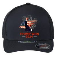 Trump Won 2024 Election President 47 Th American Flag Flexfit Unipanel Trucker Cap