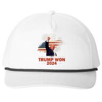 Trump Won 2024 Election President 47 Th American Flag Snapback Five-Panel Rope Hat