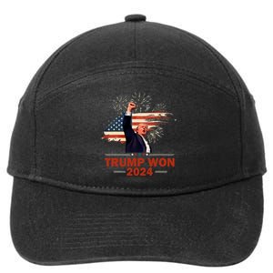 Trump Won 2024 Election President 47 Th American Flag 7-Panel Snapback Hat