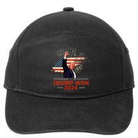 Trump Won 2024 Election President 47 Th American Flag 7-Panel Snapback Hat