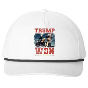 Trump Wins 2024 Election Trump Won 2024 Snapback Five-Panel Rope Hat