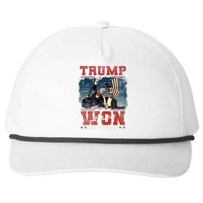 Trump Wins 2024 Election Trump Won 2024 Snapback Five-Panel Rope Hat