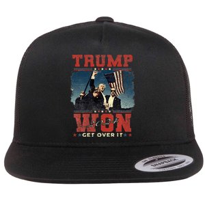 Trump Wins 2024 Election Trump Won 2024 Flat Bill Trucker Hat