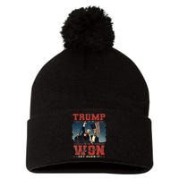 Trump Wins 2024 Election Trump Won 2024 Pom Pom 12in Knit Beanie