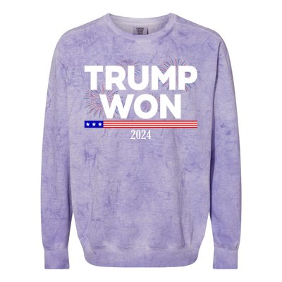 Trump Won 2024 Election 47th President Colorblast Crewneck Sweatshirt