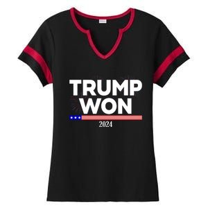 Trump Won 2024 Election 47th President Ladies Halftime Notch Neck Tee