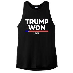 Trump Won 2024 Election 47th President Ladies PosiCharge Tri-Blend Wicking Tank