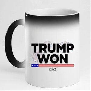 Trump Won 2024 Election 47th President 11oz Black Color Changing Mug