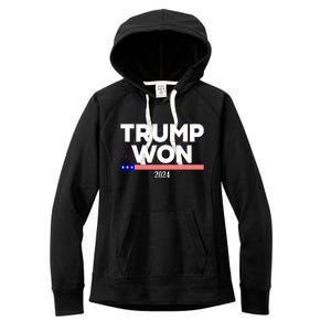 Trump Won 2024 Election 47th President Women's Fleece Hoodie