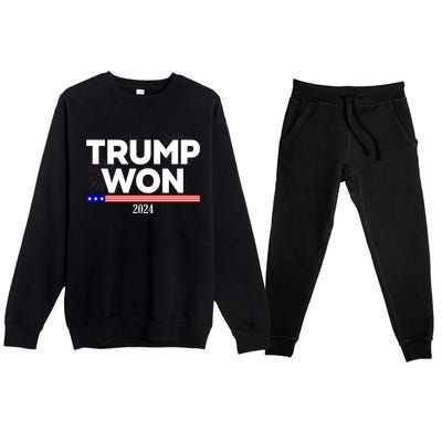 Trump Won 2024 Election 47th President Premium Crewneck Sweatsuit Set