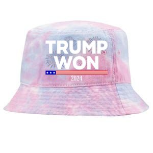 Trump Won 2024 Election 47th President Tie-Dyed Bucket Hat