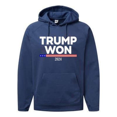 Trump Won 2024 Election 47th President Performance Fleece Hoodie