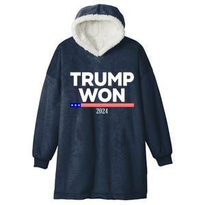 Trump Won 2024 Election 47th President Hooded Wearable Blanket