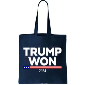 Trump Won 2024 Election 47th President Tote Bag