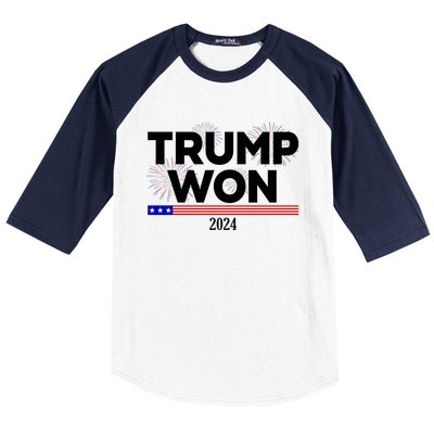 Trump Won 2024 Election 47th President Baseball Sleeve Shirt