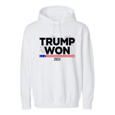 Trump Won 2024 Election 47th President Garment-Dyed Fleece Hoodie