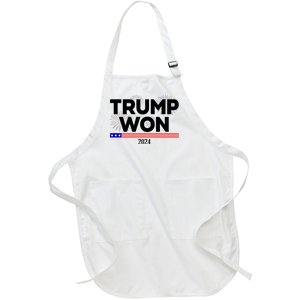 Trump Won 2024 Election 47th President Full-Length Apron With Pockets