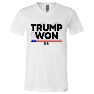 Trump Won 2024 Election 47th President V-Neck T-Shirt