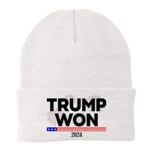 Trump Won 2024 Election 47th President Knit Cap Winter Beanie