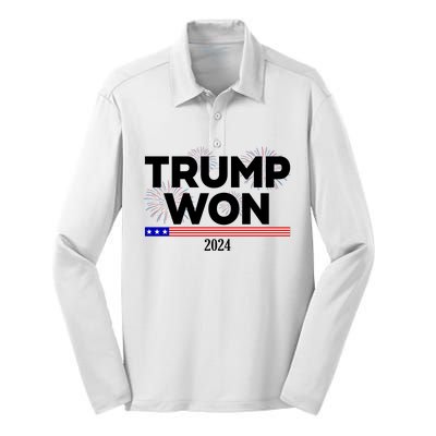 Trump Won 2024 Election 47th President Silk Touch Performance Long Sleeve Polo