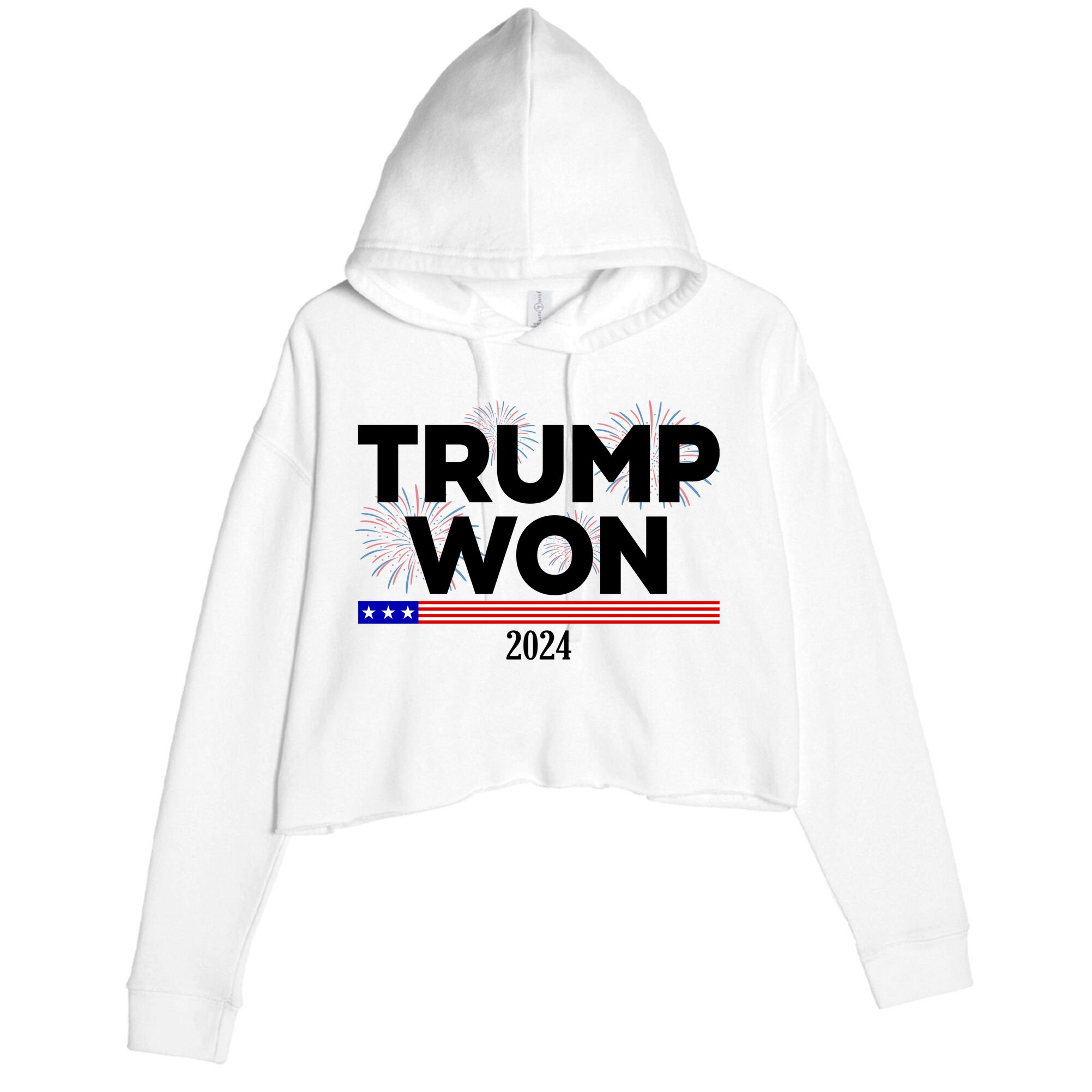 Trump Won 2024 Election 47th President Crop Fleece Hoodie
