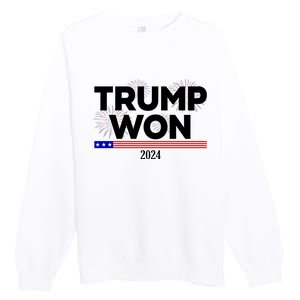 Trump Won 2024 Election 47th President Premium Crewneck Sweatshirt