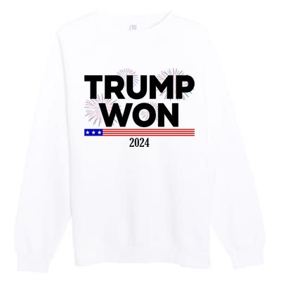 Trump Won 2024 Election 47th President Premium Crewneck Sweatshirt