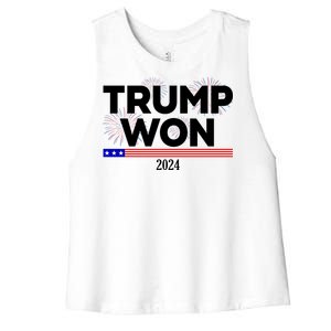 Trump Won 2024 Election 47th President Women's Racerback Cropped Tank