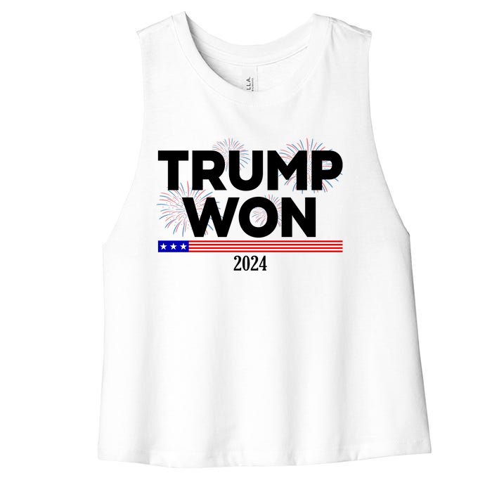 Trump Won 2024 Election 47th President Women's Racerback Cropped Tank