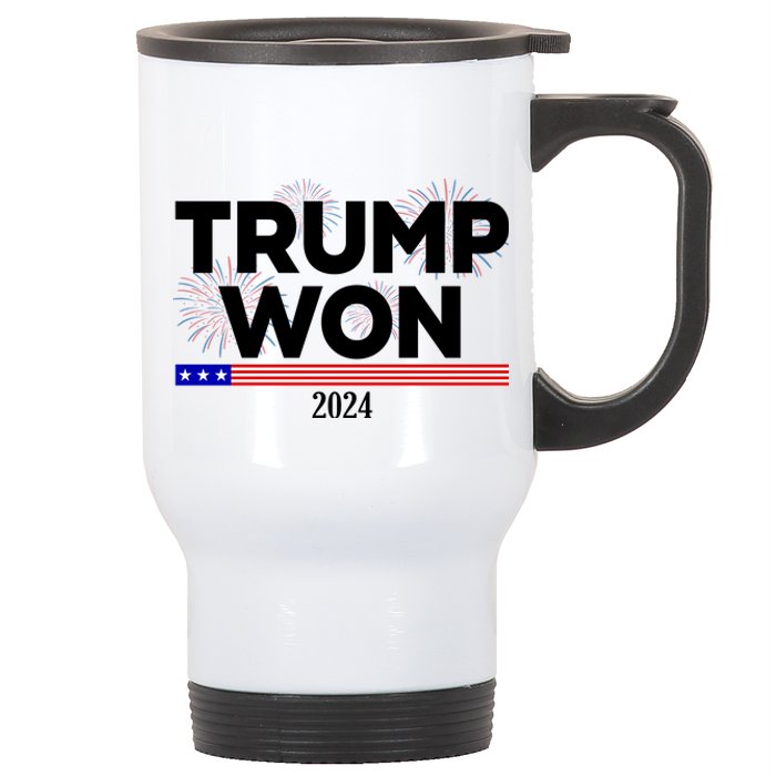 Trump Won 2024 Election 47th President Stainless Steel Travel Mug