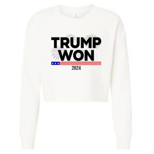 Trump Won 2024 Election 47th President Cropped Pullover Crew