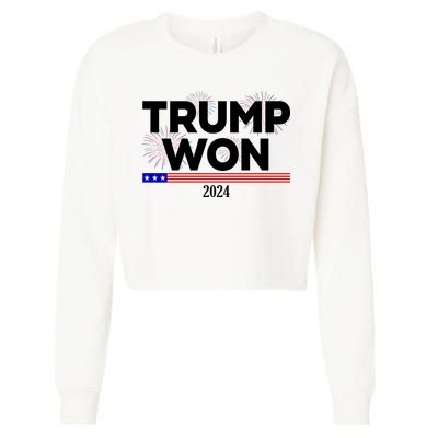 Trump Won 2024 Election 47th President Cropped Pullover Crew