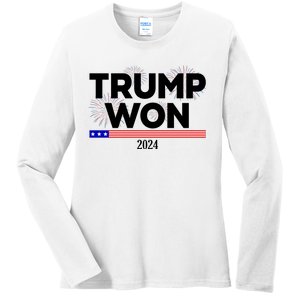 Trump Won 2024 Election 47th President Ladies Long Sleeve Shirt