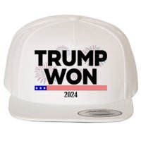 Trump Won 2024 Election 47th President Wool Snapback Cap