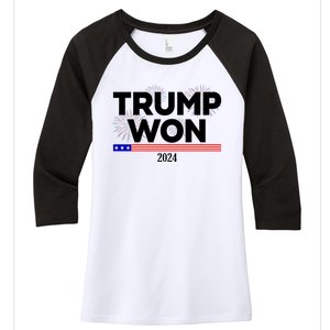 Trump Won 2024 Election 47th President Women's Tri-Blend 3/4-Sleeve Raglan Shirt