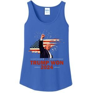 Trump Won 2024 Election President 47 Th American Flag Ladies Essential Tank