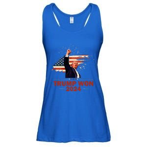 Trump Won 2024 Election President 47 Th American Flag Ladies Essential Flowy Tank