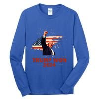 Trump Won 2024 Election President 47 Th American Flag Tall Long Sleeve T-Shirt