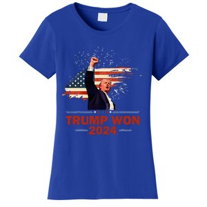 Trump Won 2024 Election President 47 Th American Flag Women's T-Shirt