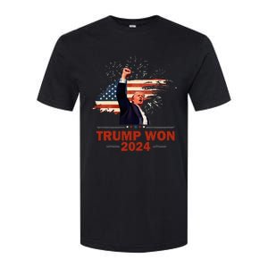 Trump Won 2024 Election President 47 Th American Flag Softstyle CVC T-Shirt