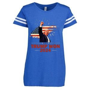 Trump Won 2024 Election President 47 Th American Flag Enza Ladies Jersey Football T-Shirt