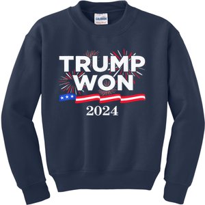 Trump Wins 2024 Presidential Election 2024 Donald Trump Wins Us Presidency Kids Sweatshirt