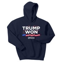 Trump Wins 2024 Presidential Election 2024 Donald Trump Wins Us Presidency Kids Hoodie