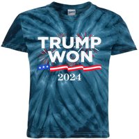 Trump Wins 2024 Presidential Election 2024 Donald Trump Wins Us Presidency Kids Tie-Dye T-Shirt