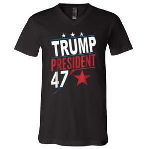 Trump Wins 2024 Presidential Election 2024 Donald Trump Wins Us Presidency V-Neck T-Shirt