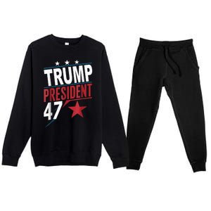 Trump Wins 2024 Presidential Election 2024 Donald Trump Wins Us Presidency Premium Crewneck Sweatsuit Set