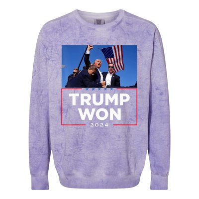 Trump Won 2024 Get Over It 47th Us President Colorblast Crewneck Sweatshirt