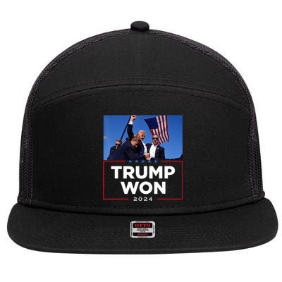 Trump Won 2024 Get Over It 47th Us President 7 Panel Mesh Trucker Snapback Hat